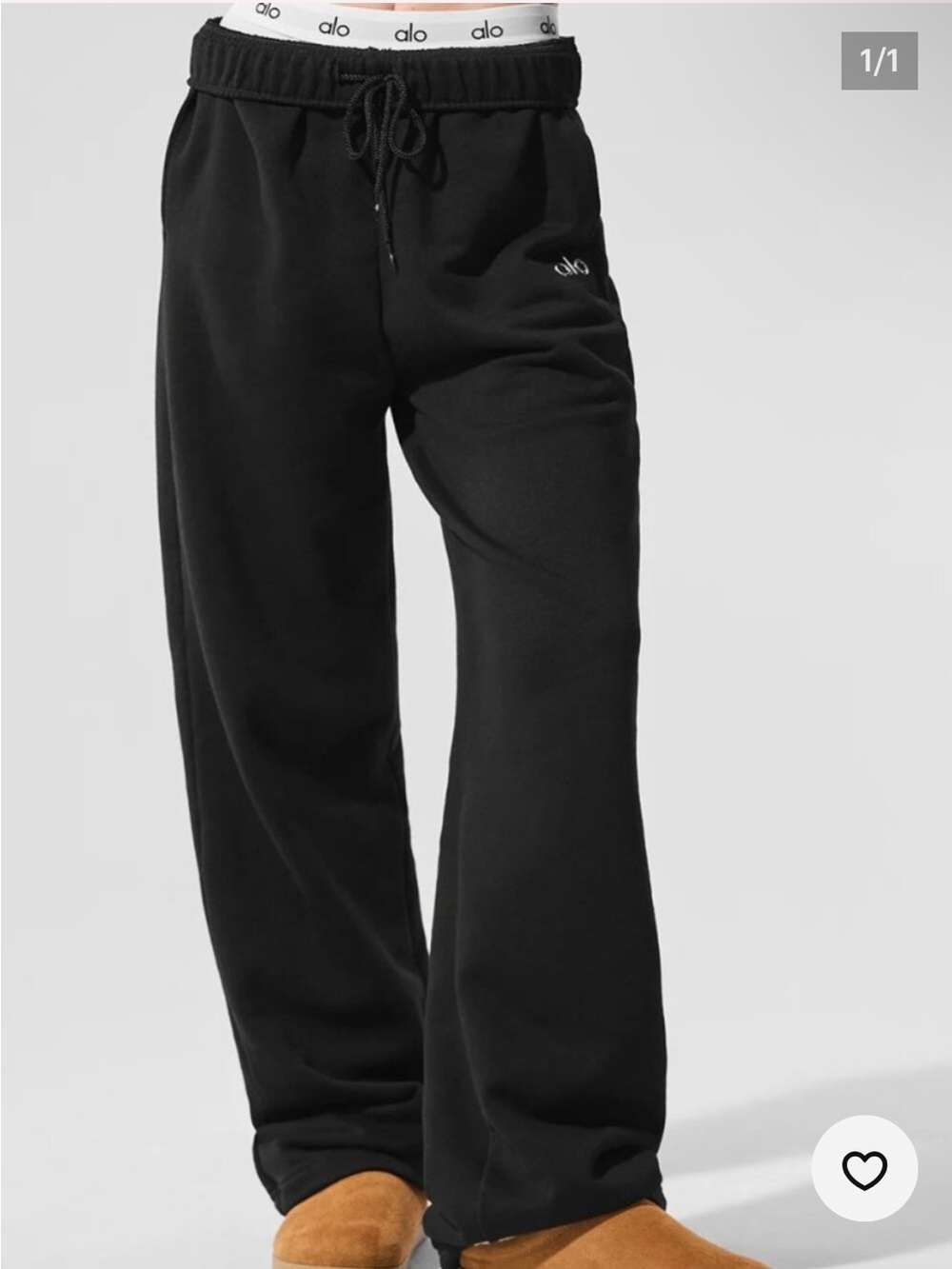 ALO Accolades Straight Leg Sweat Pants Black Size Large